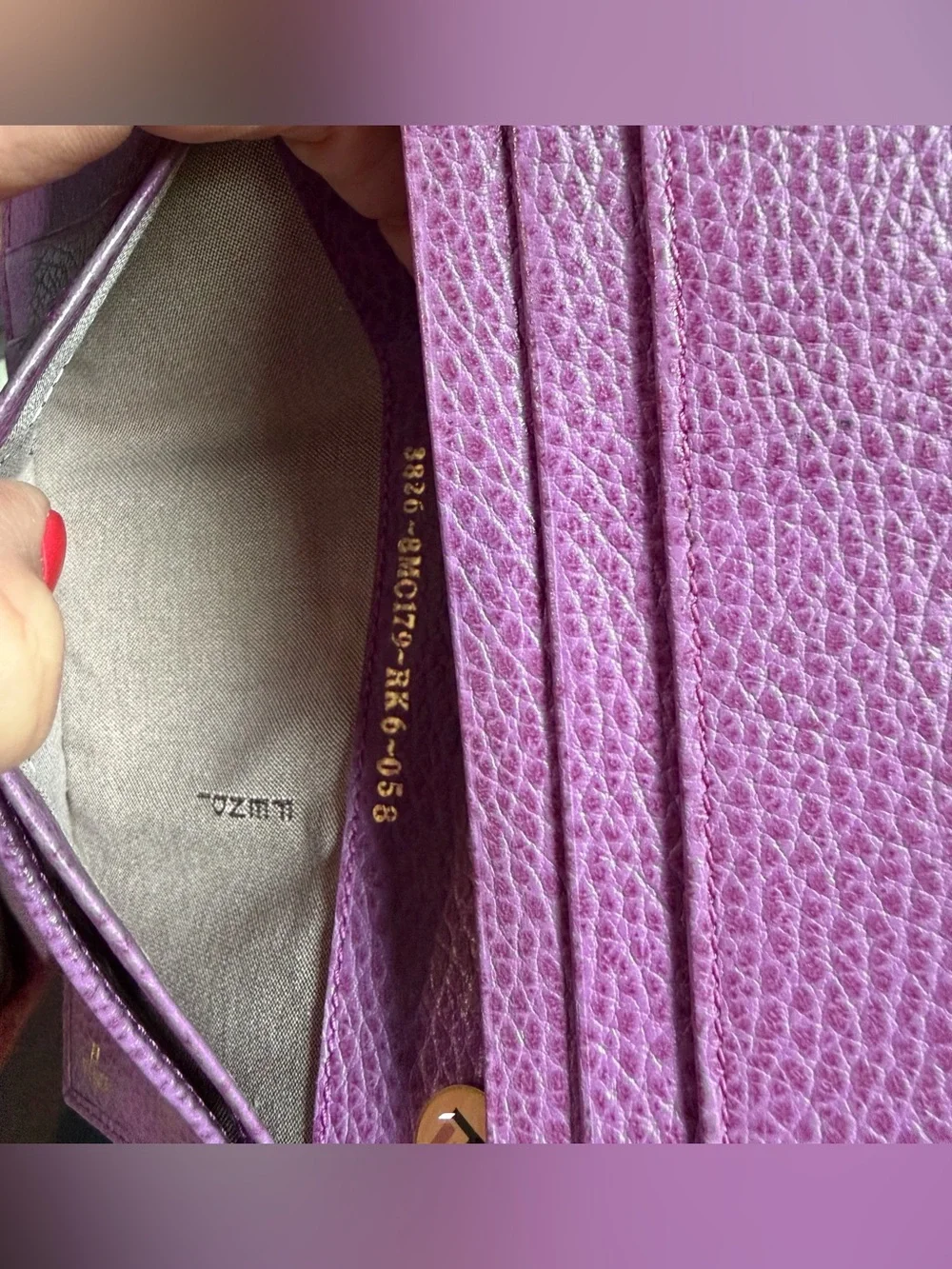 Fendi purple pebbled leather wallet - Picture 8 of 16